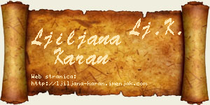 Ljiljana Karan vizit kartica
